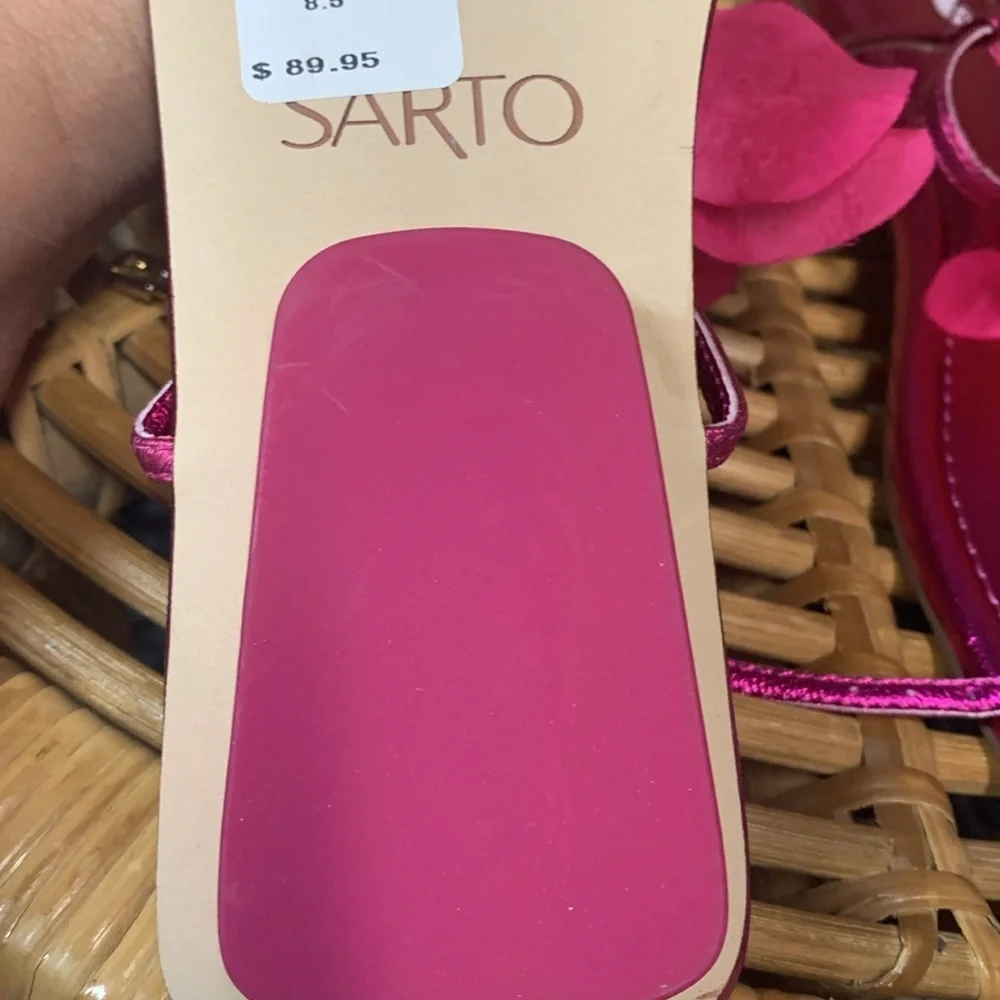 Anthropologie Franco Sarto Capri Flora sandals size 8.5 in fuchsia new